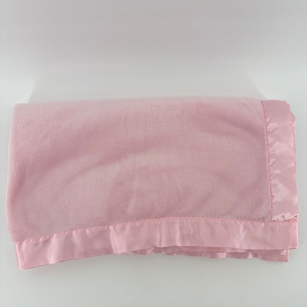 Walgreens Pink Super Ultra Soft Baby Blanket Satin Ruffle Trim Plush Lovey Crib